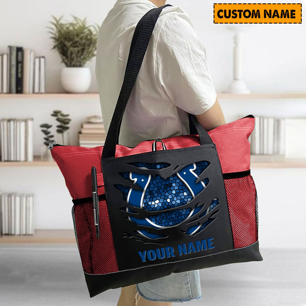 LIMITED EDITION - NEW CUSTOMIZED NFL17 IDC INDIANAPOLIS COLTS WATERPROOF TOTE BAG