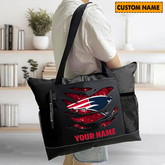 LIMITED EDITION - NEW CUSTOMIZED NFL27 NEP NEW ENGLAND PATRIOTS WATERPROOF TOTE BAG