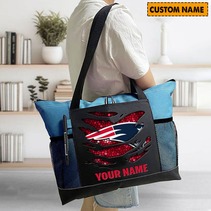 LIMITED EDITION - NEW CUSTOMIZED NFL27 NEP NEW ENGLAND PATRIOTS WATERPROOF TOTE BAG