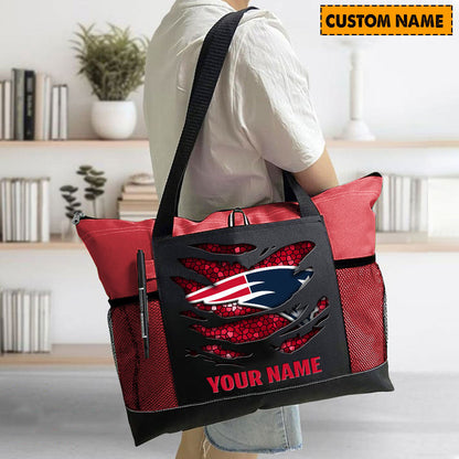 LIMITED EDITION - NEW CUSTOMIZED NFL27 NEP NEW ENGLAND PATRIOTS WATERPROOF TOTE BAG