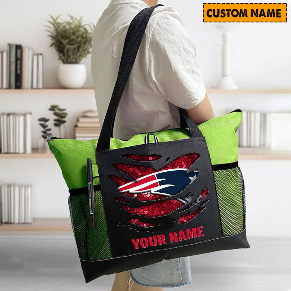 LIMITED EDITION - NEW CUSTOMIZED NFL27 NEP NEW ENGLAND PATRIOTS WATERPROOF TOTE BAG