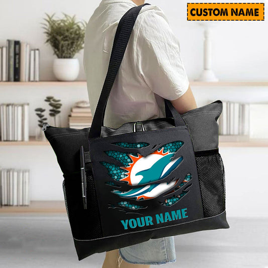 LIMITED EDITION - NEW CUSTOMIZED NFL19 MDP MIAMI DOLPHINS WATERPROOF TOTE BAG