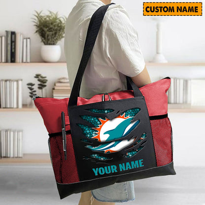 LIMITED EDITION - NEW CUSTOMIZED NFL19 MDP MIAMI DOLPHINS WATERPROOF TOTE BAG