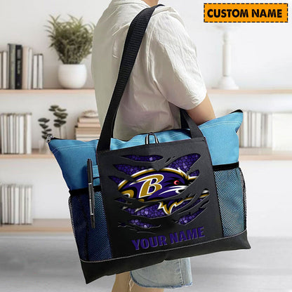 LIMITED EDITION - NEW CUSTOMIZED NFL28 BTR BALTIMORE RAVENS WATERPROOF TOTE BAG