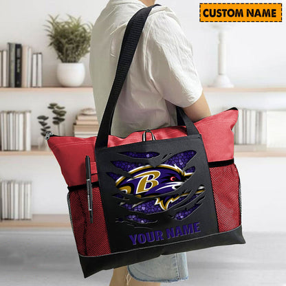 LIMITED EDITION - NEW CUSTOMIZED NFL28 BTR BALTIMORE RAVENS WATERPROOF TOTE BAG