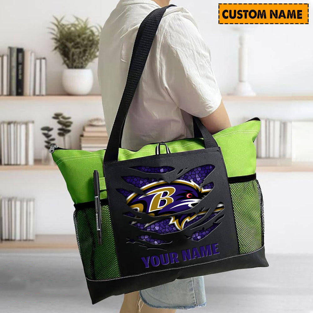 LIMITED EDITION - NEW CUSTOMIZED NFL28 BTR BALTIMORE RAVENS WATERPROOF TOTE BAG