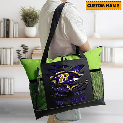 LIMITED EDITION - NEW CUSTOMIZED NFL28 BTR BALTIMORE RAVENS WATERPROOF TOTE BAG