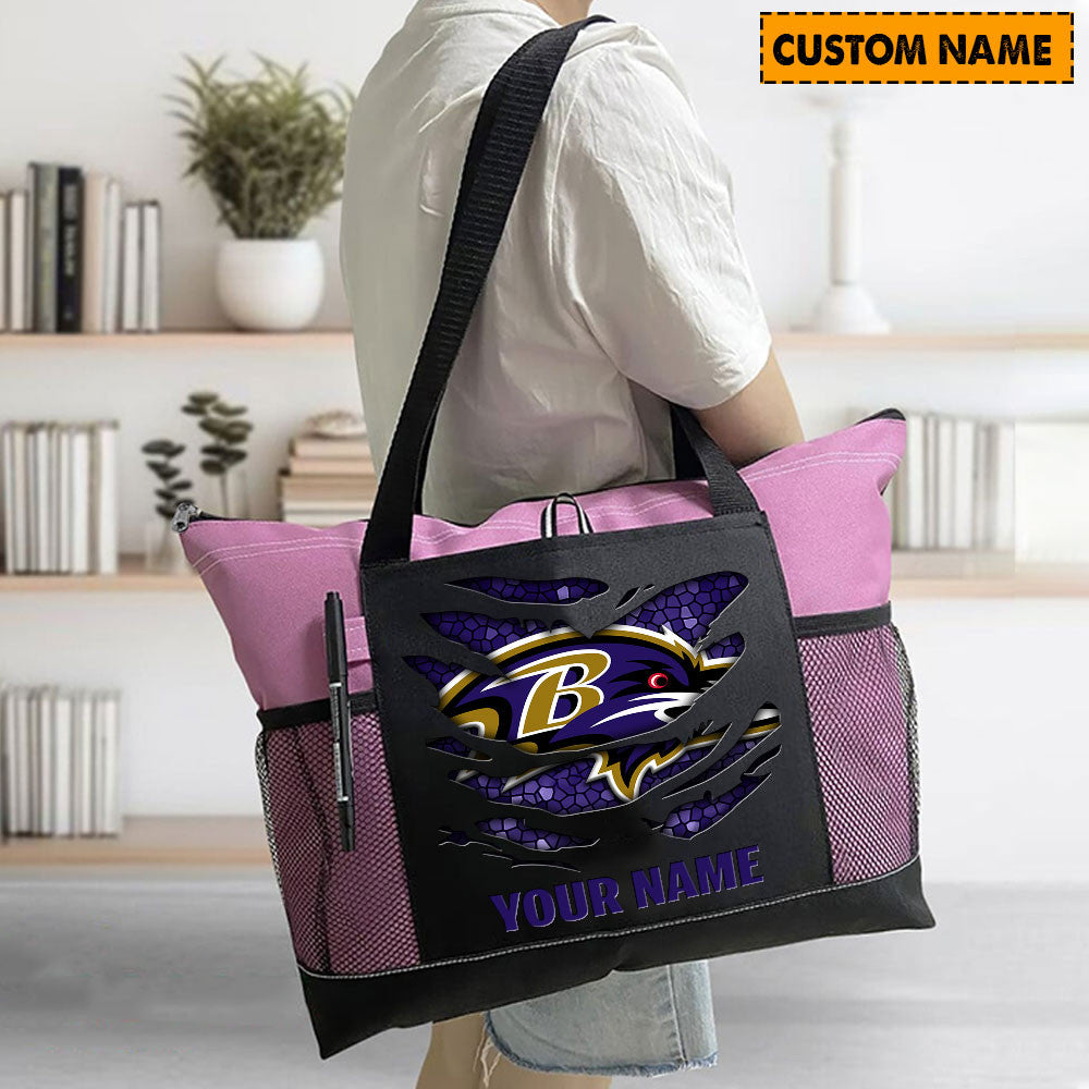 LIMITED EDITION - NEW CUSTOMIZED NFL28 BTR BALTIMORE RAVENS WATERPROOF TOTE BAG