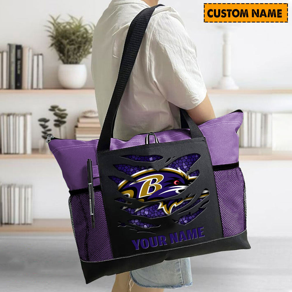 LIMITED EDITION - NEW CUSTOMIZED NFL28 BTR BALTIMORE RAVENS WATERPROOF TOTE BAG