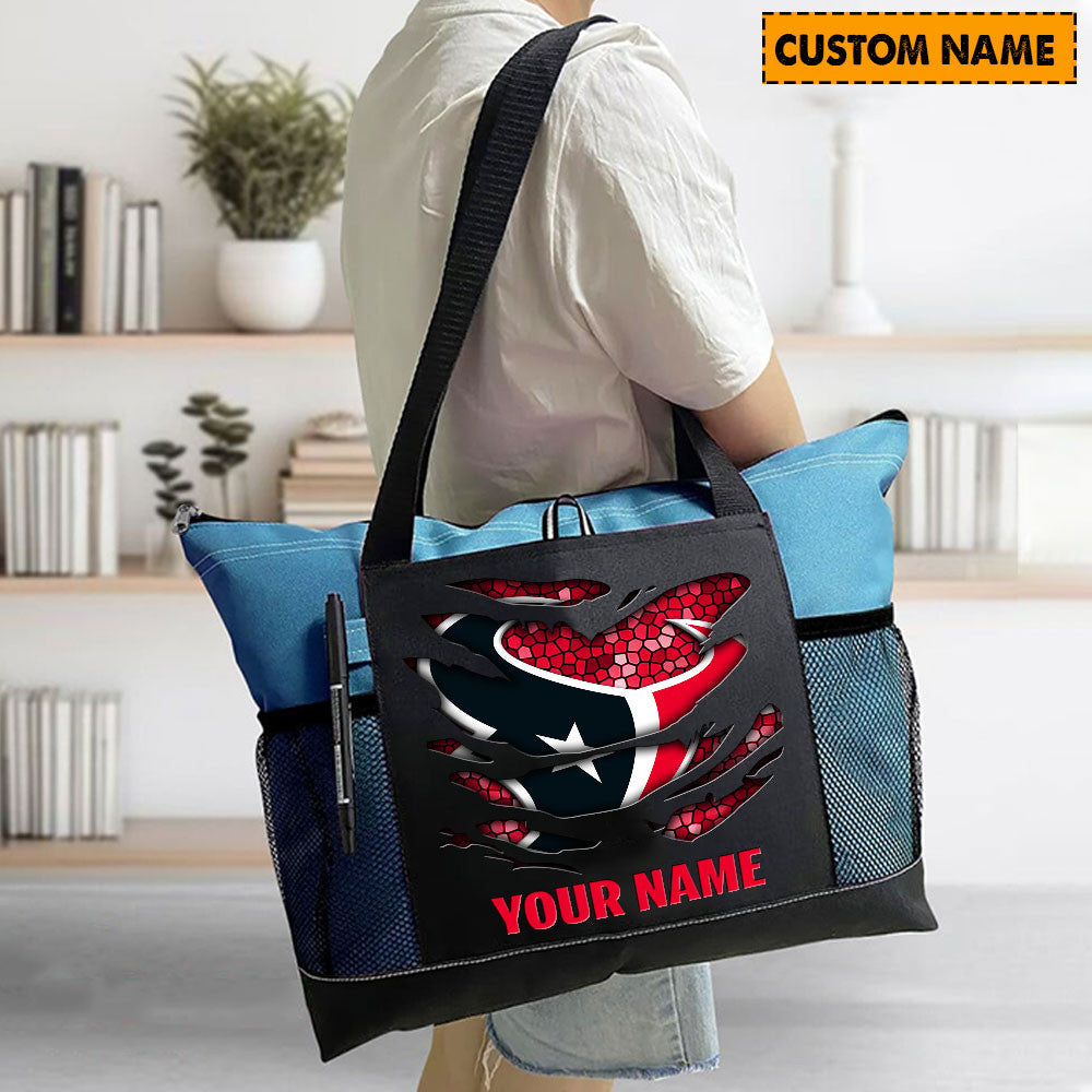 LIMITED EDITION - NEW CUSTOMIZED NFL15 HTT HOUSTON TEXANS WATERPROOF TOTE BAG