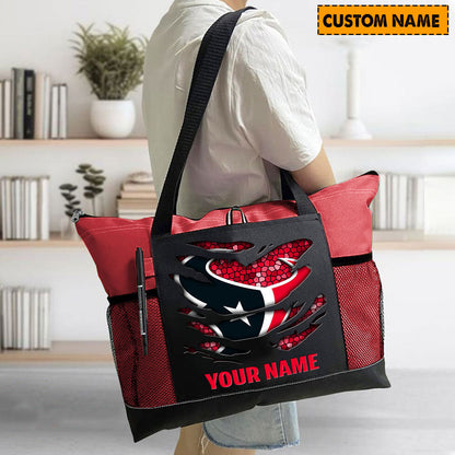 LIMITED EDITION - NEW CUSTOMIZED NFL15 HTT HOUSTON TEXANS WATERPROOF TOTE BAG