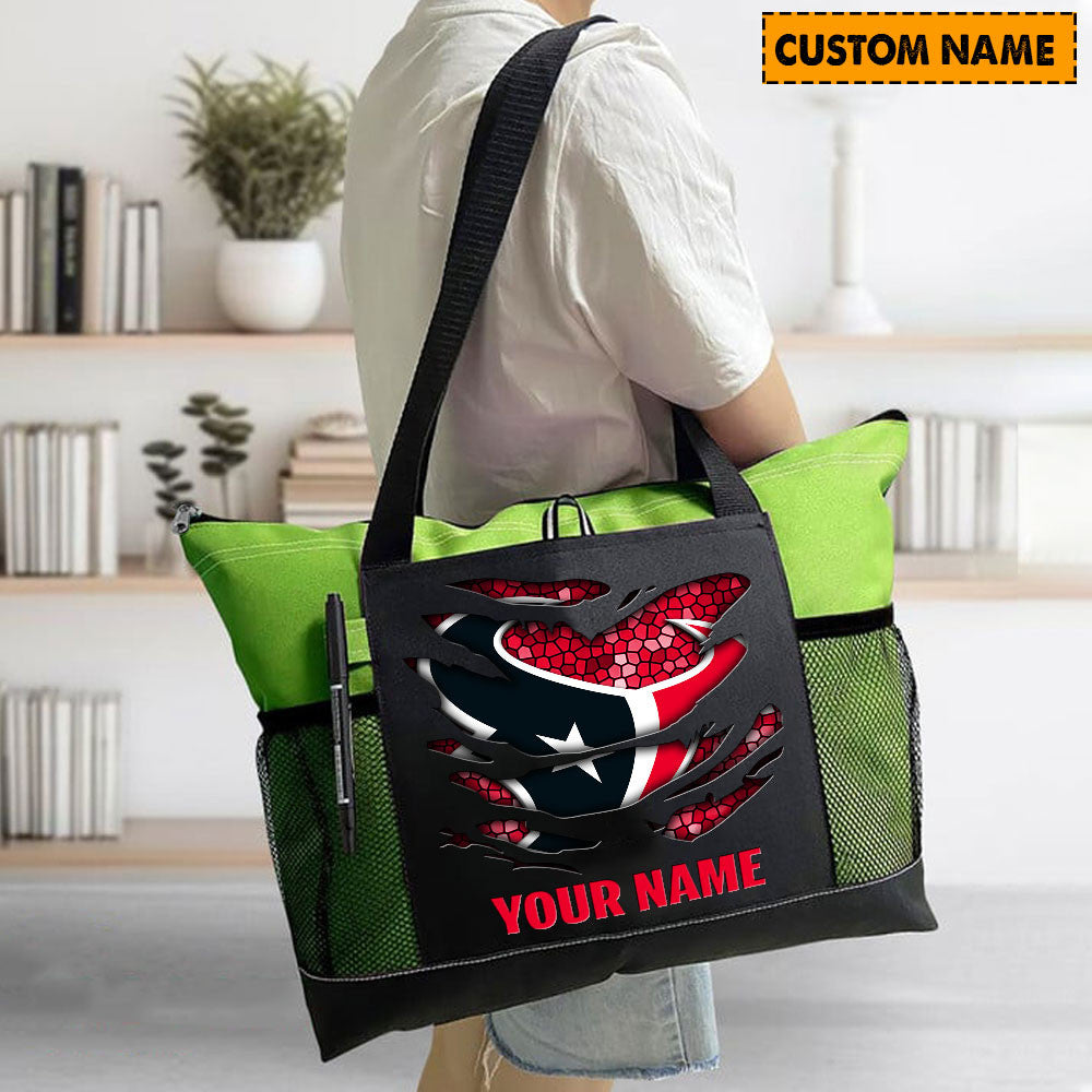 LIMITED EDITION - NEW CUSTOMIZED NFL15 HTT HOUSTON TEXANS WATERPROOF TOTE BAG
