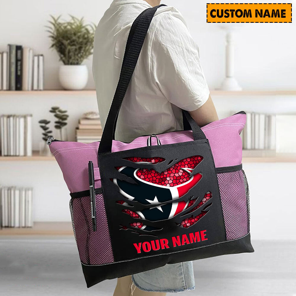 LIMITED EDITION - NEW CUSTOMIZED NFL15 HTT HOUSTON TEXANS WATERPROOF TOTE BAG