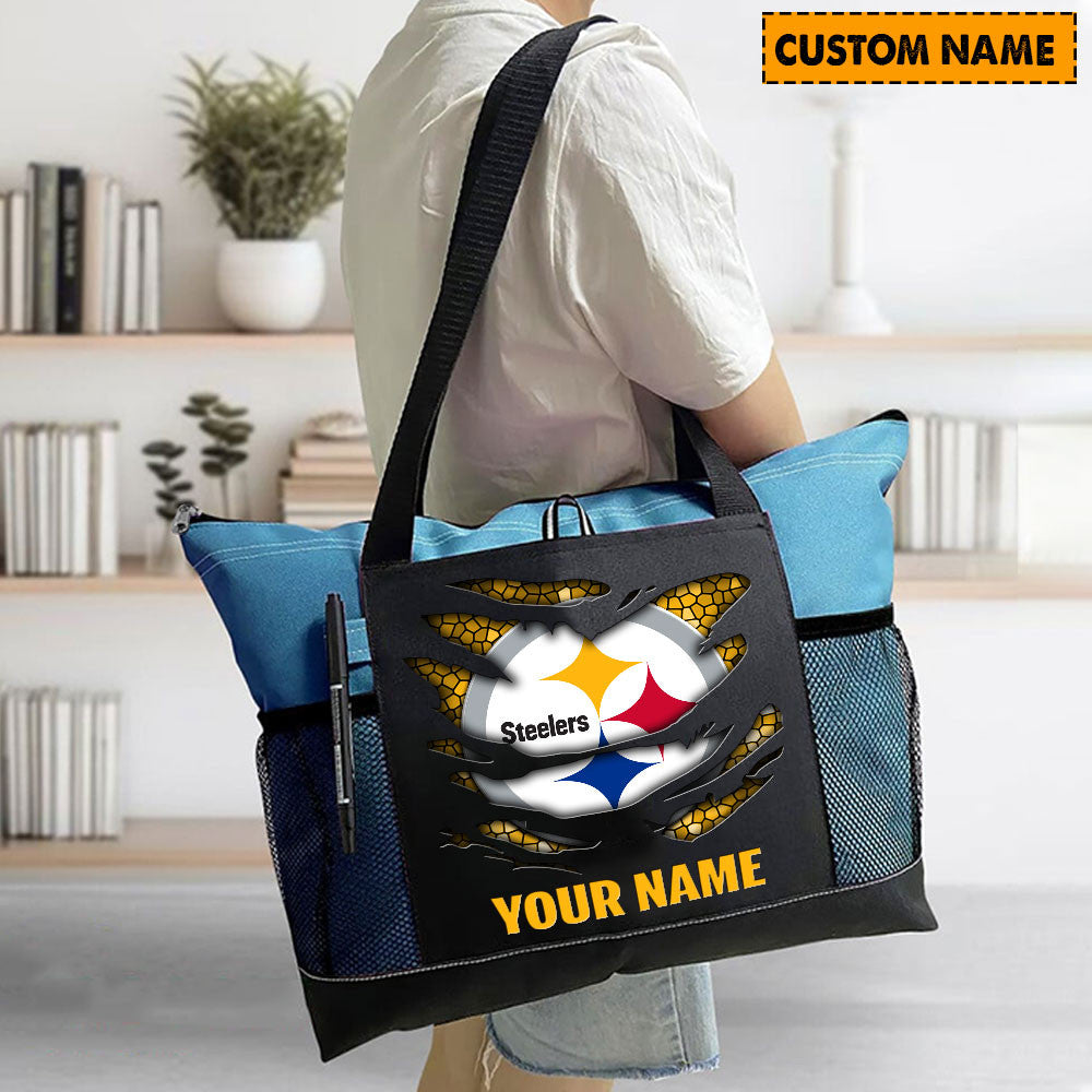 LIMITED EDITION - NEW CUSTOMIZED NFL14 PSB PITTSBURGH STEELERS WATERPROOF TOTE BAG