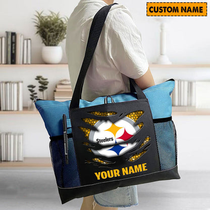 LIMITED EDITION - NEW CUSTOMIZED NFL14 PSB PITTSBURGH STEELERS WATERPROOF TOTE BAG