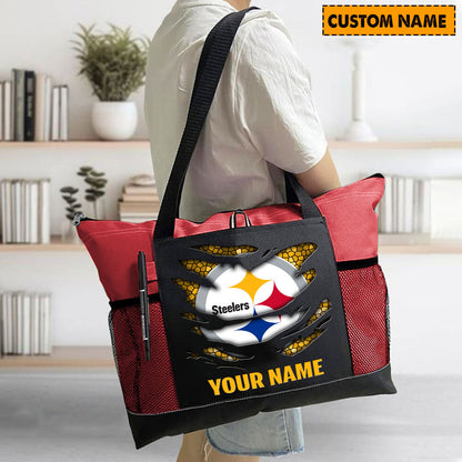 LIMITED EDITION - NEW CUSTOMIZED NFL14 PSB PITTSBURGH STEELERS WATERPROOF TOTE BAG