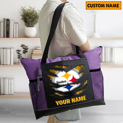 LIMITED EDITION - NEW CUSTOMIZED NFL14 PSB PITTSBURGH STEELERS WATERPROOF TOTE BAG