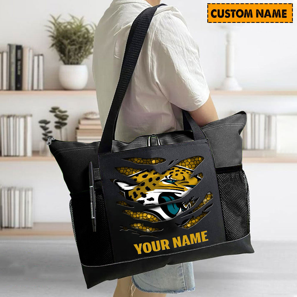 LIMITED EDITION - NEW CUSTOMIZED NFL30 JSJ JACKSONVILLE JAGUARS WATERPROOF TOTE BAG