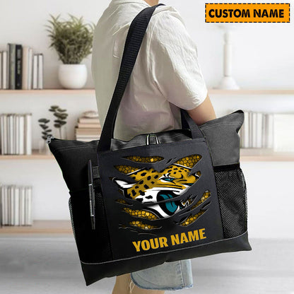 LIMITED EDITION - NEW CUSTOMIZED NFL30 JSJ JACKSONVILLE JAGUARS WATERPROOF TOTE BAG