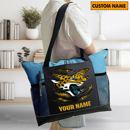 LIMITED EDITION - NEW CUSTOMIZED NFL30 JSJ JACKSONVILLE JAGUARS WATERPROOF TOTE BAG