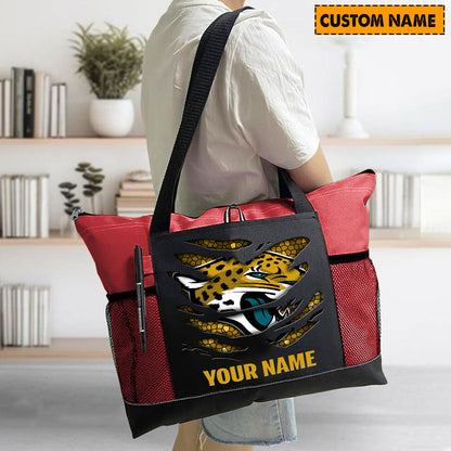 LIMITED EDITION - NEW CUSTOMIZED NFL30 JSJ JACKSONVILLE JAGUARS WATERPROOF TOTE BAG