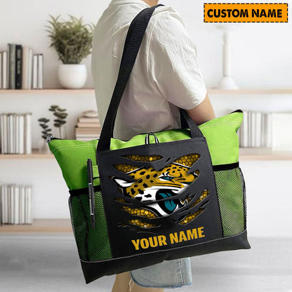 LIMITED EDITION - NEW CUSTOMIZED NFL30 JSJ JACKSONVILLE JAGUARS WATERPROOF TOTE BAG