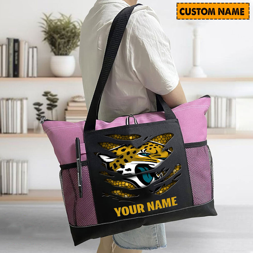 LIMITED EDITION - NEW CUSTOMIZED NFL30 JSJ JACKSONVILLE JAGUARS WATERPROOF TOTE BAG