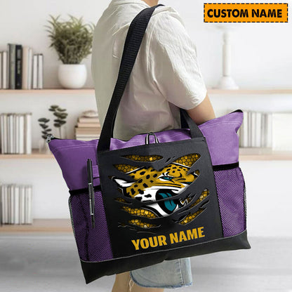 LIMITED EDITION - NEW CUSTOMIZED NFL30 JSJ JACKSONVILLE JAGUARS WATERPROOF TOTE BAG