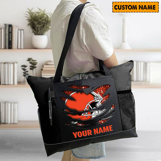 LIMITED EDITION - NEW CUSTOMIZED NFL29 CLB CLEVELAND BROWNS WATERPROOF TOTE BAG