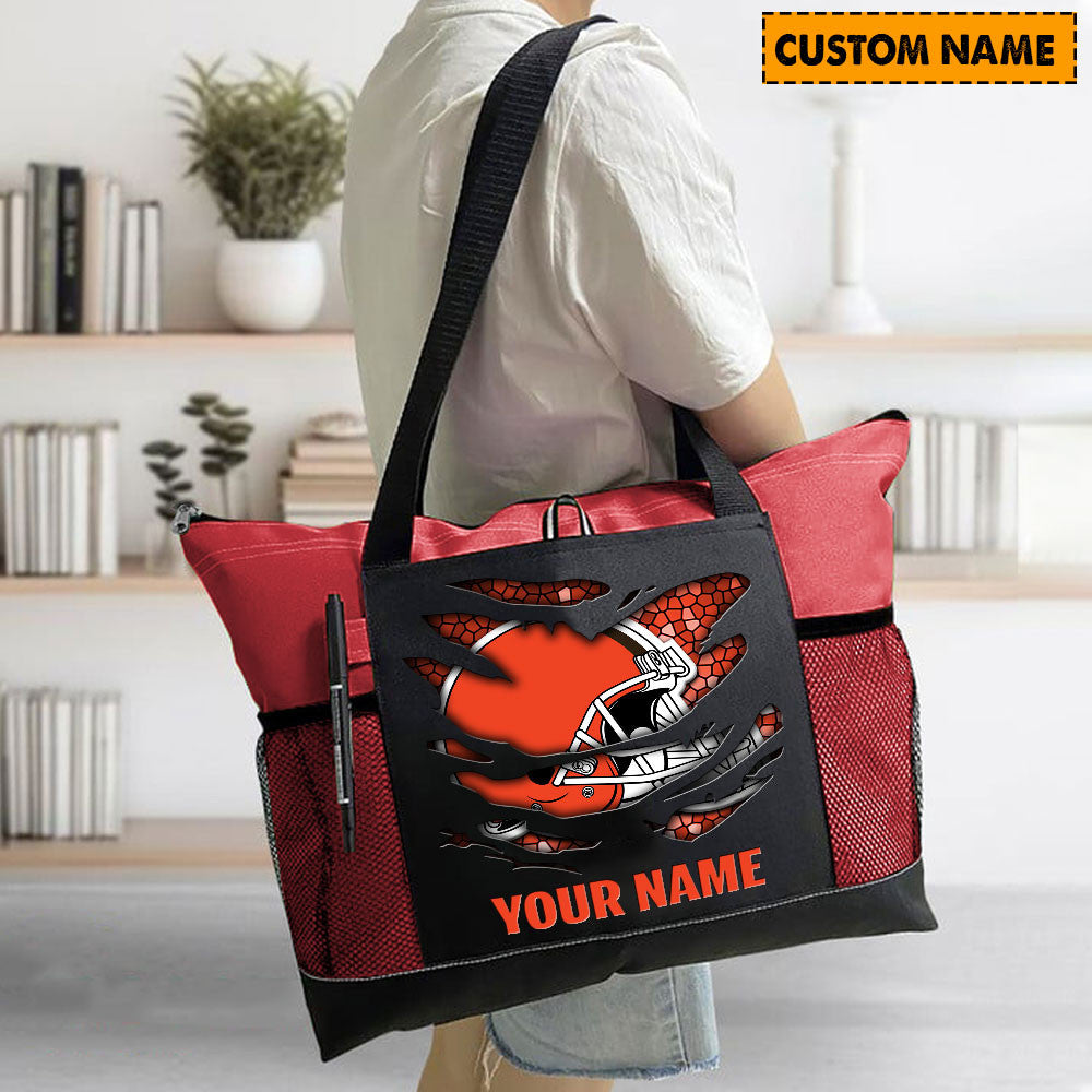 LIMITED EDITION - NEW CUSTOMIZED NFL29 CLB CLEVELAND BROWNS WATERPROOF TOTE BAG