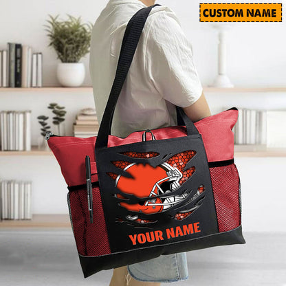 LIMITED EDITION - NEW CUSTOMIZED NFL29 CLB CLEVELAND BROWNS WATERPROOF TOTE BAG