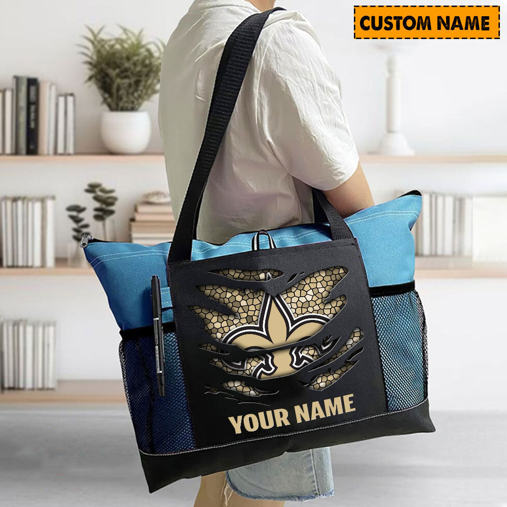 LIMITED EDITION - NEW CUSTOMIZED NFL24 NOS NEW ORLEANS SAINTS WATERPROOF TOTE BAG