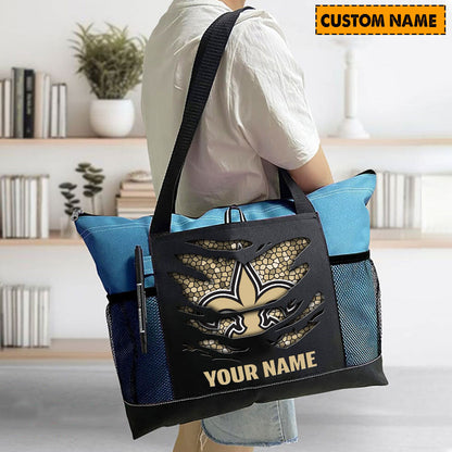 LIMITED EDITION - NEW CUSTOMIZED NFL24 NOS NEW ORLEANS SAINTS WATERPROOF TOTE BAG