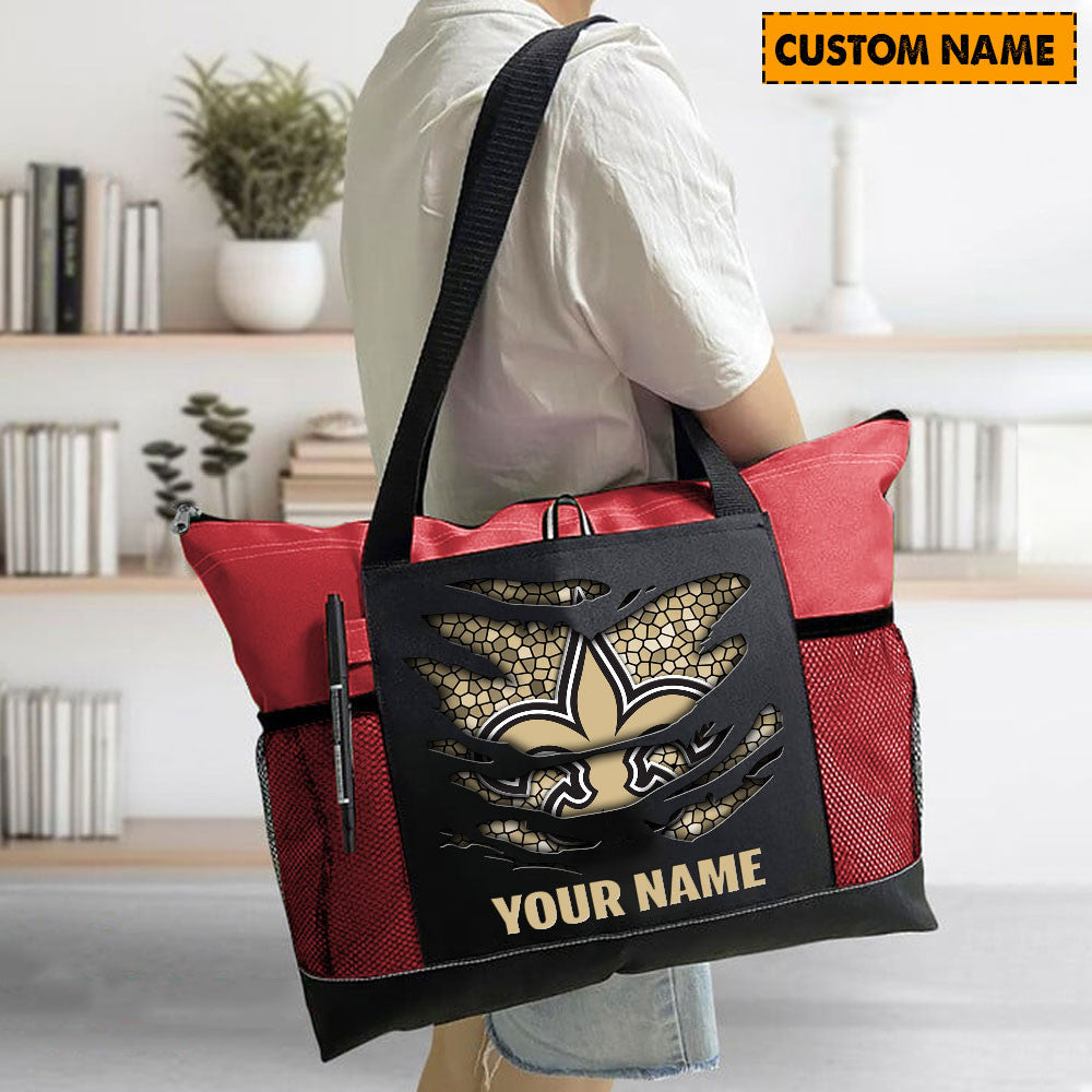 LIMITED EDITION - NEW CUSTOMIZED NFL24 NOS NEW ORLEANS SAINTS WATERPROOF TOTE BAG