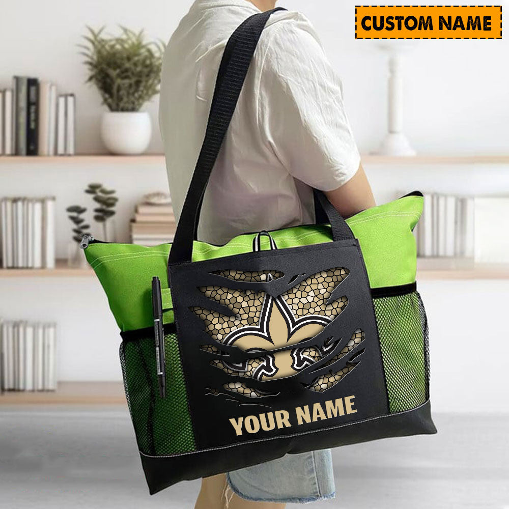LIMITED EDITION - NEW CUSTOMIZED NFL24 NOS NEW ORLEANS SAINTS WATERPROOF TOTE BAG