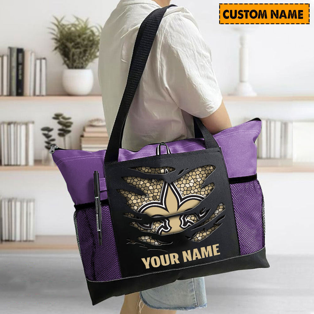 LIMITED EDITION - NEW CUSTOMIZED NFL24 NOS NEW ORLEANS SAINTS WATERPROOF TOTE BAG