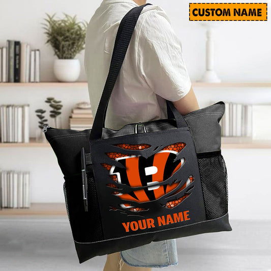 LIMITED EDITION - NEW CUSTOMIZED NFL16 CCB CINCINNATI BENGALS WATERPROOF TOTE BAG