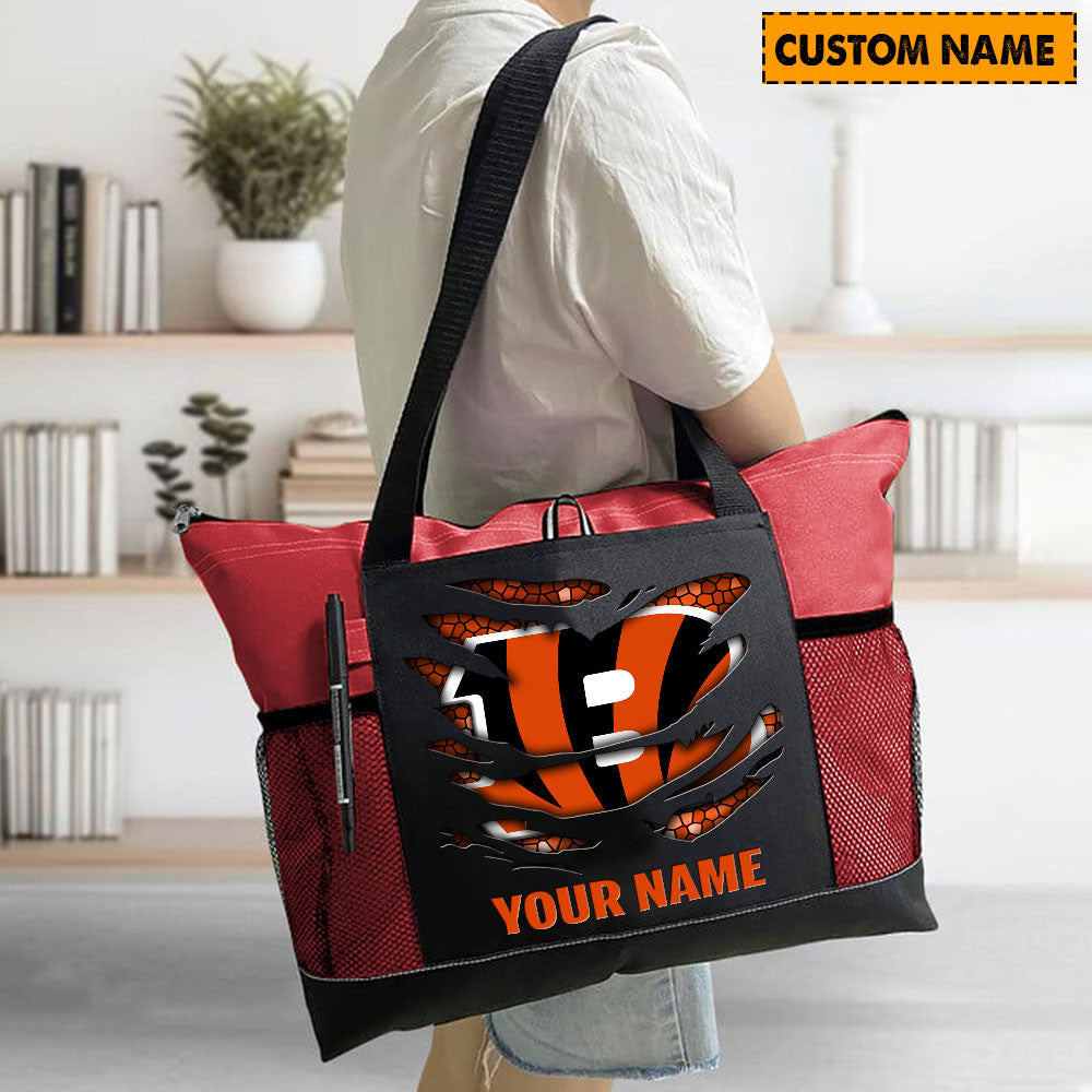 LIMITED EDITION - NEW CUSTOMIZED NFL16 CCB CINCINNATI BENGALS WATERPROOF TOTE BAG