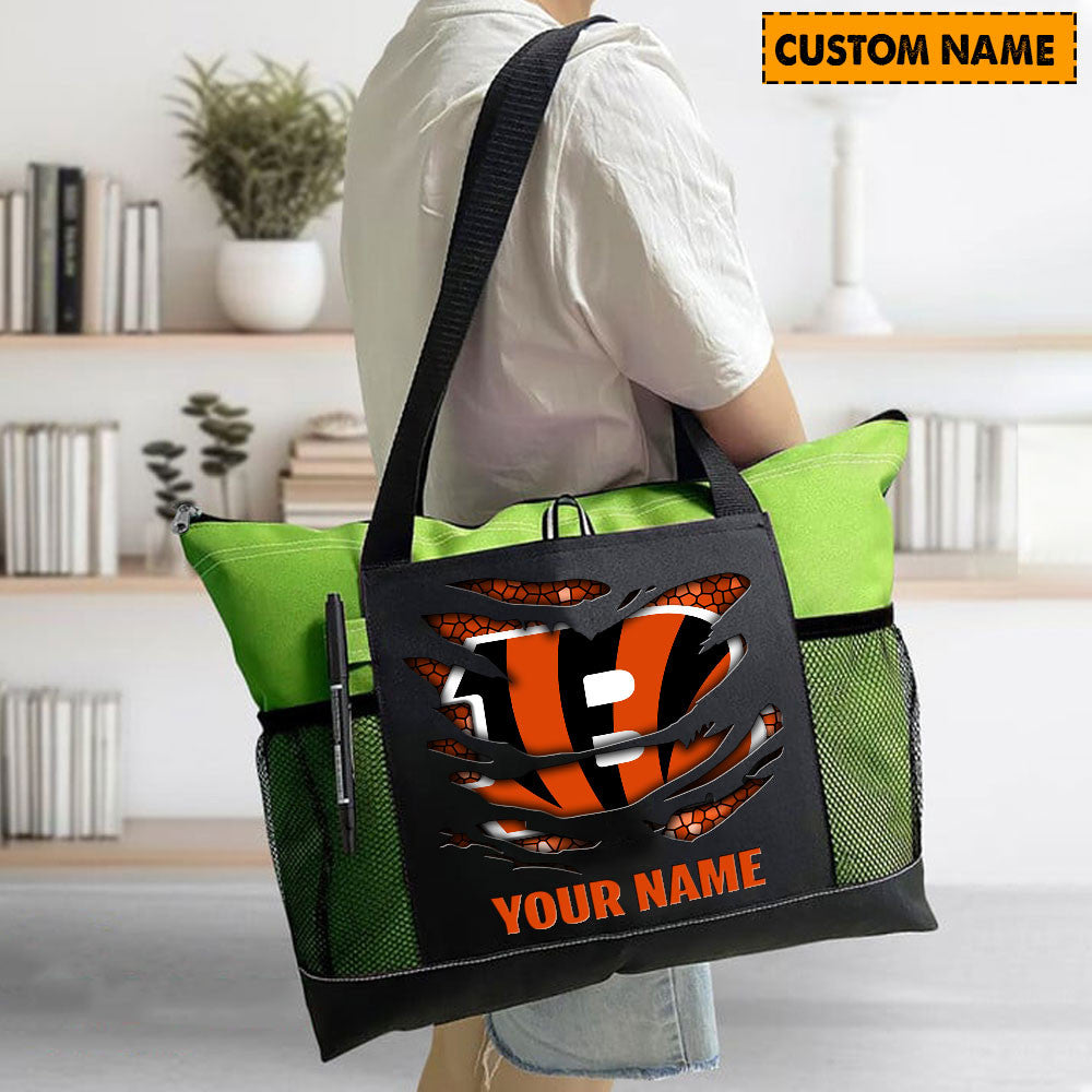 LIMITED EDITION - NEW CUSTOMIZED NFL16 CCB CINCINNATI BENGALS WATERPROOF TOTE BAG