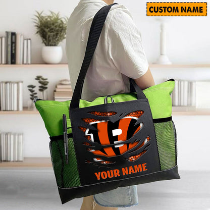 LIMITED EDITION - NEW CUSTOMIZED NFL16 CCB CINCINNATI BENGALS WATERPROOF TOTE BAG