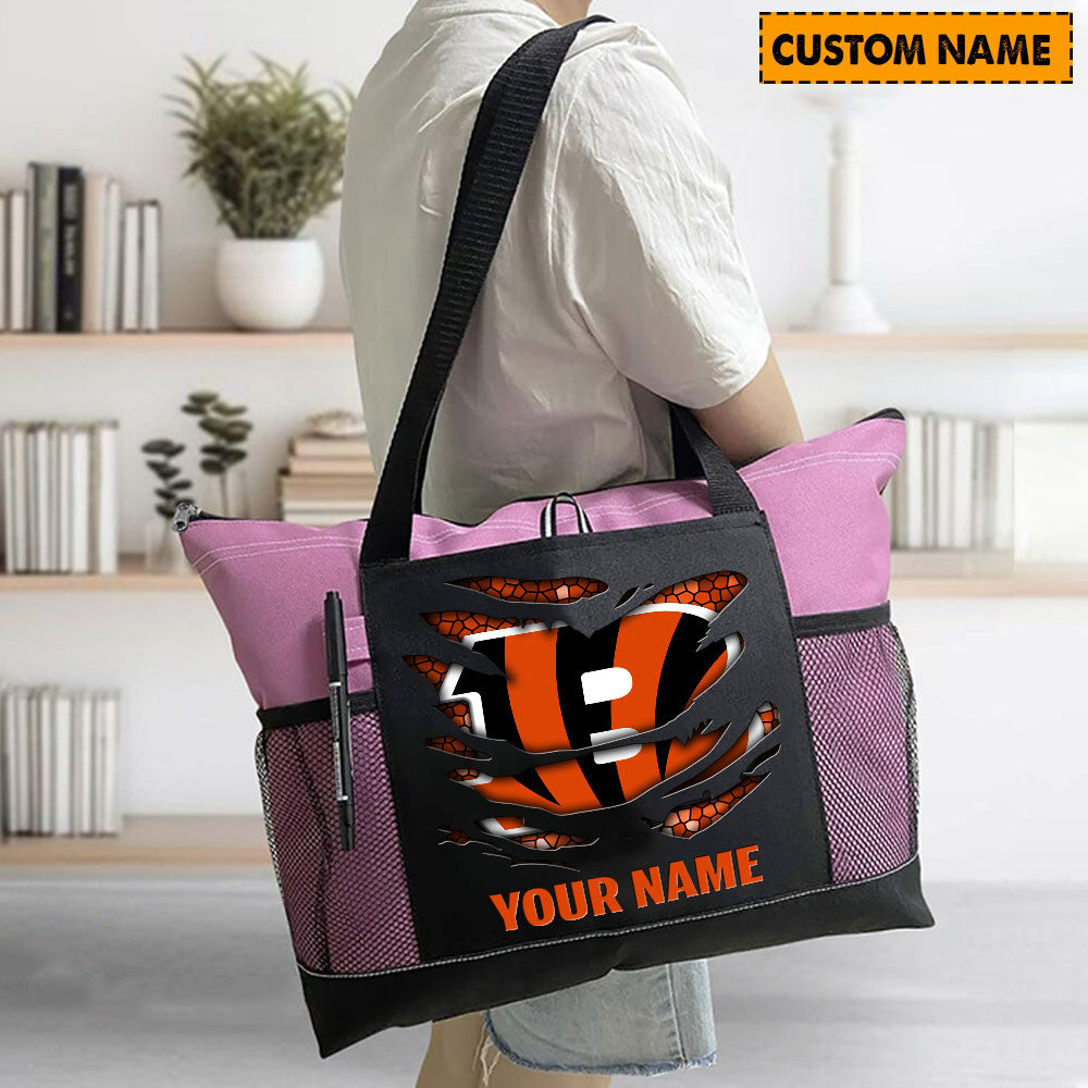 LIMITED EDITION - NEW CUSTOMIZED NFL16 CCB CINCINNATI BENGALS WATERPROOF TOTE BAG