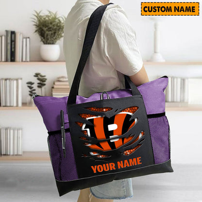 LIMITED EDITION - NEW CUSTOMIZED NFL16 CCB CINCINNATI BENGALS WATERPROOF TOTE BAG