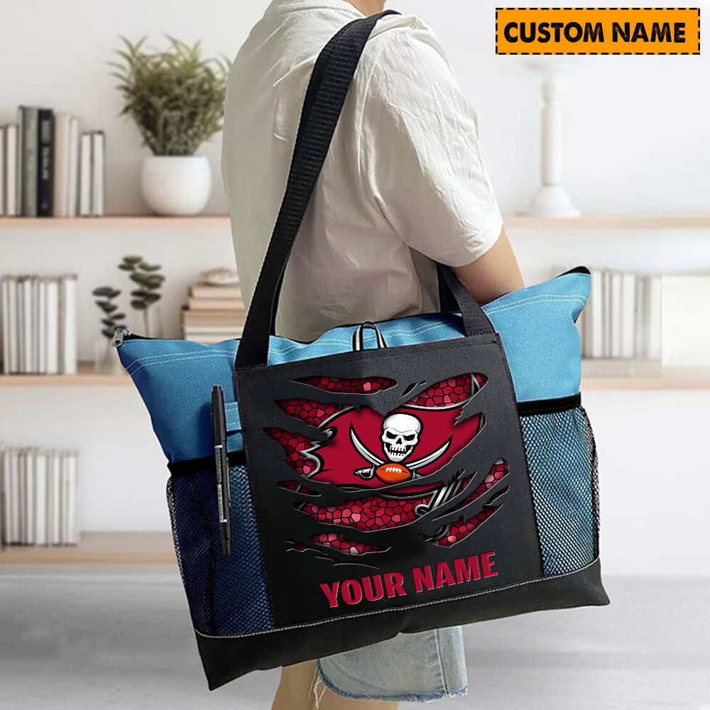 LIMITED EDITION - NEW CUSTOMIZED NFL10 TBB TAMPA BAY BUCCANEERS WATERPROOF TOTE BAG