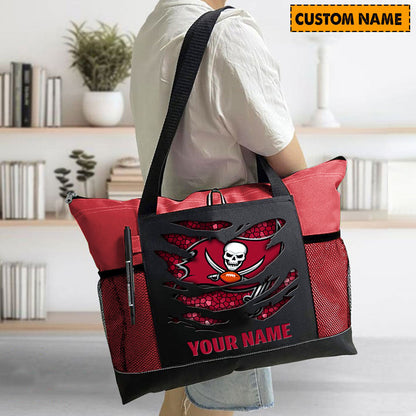 LIMITED EDITION - NEW CUSTOMIZED NFL10 TBB TAMPA BAY BUCCANEERS WATERPROOF TOTE BAG