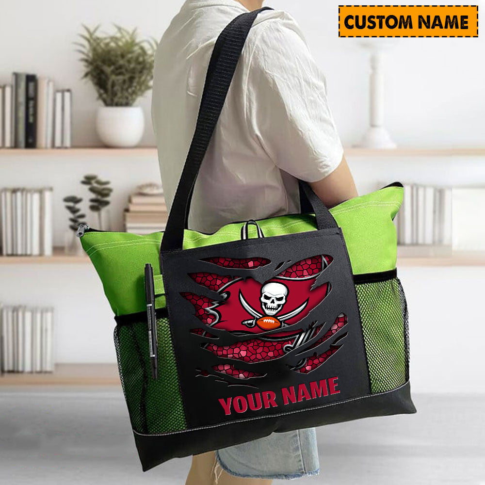 LIMITED EDITION - NEW CUSTOMIZED NFL10 TBB TAMPA BAY BUCCANEERS WATERPROOF TOTE BAG