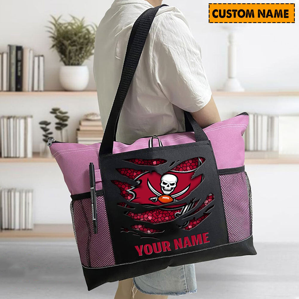 LIMITED EDITION - NEW CUSTOMIZED NFL10 TBB TAMPA BAY BUCCANEERS WATERPROOF TOTE BAG