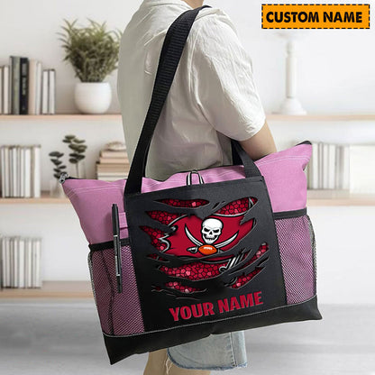 LIMITED EDITION - NEW CUSTOMIZED NFL10 TBB TAMPA BAY BUCCANEERS WATERPROOF TOTE BAG