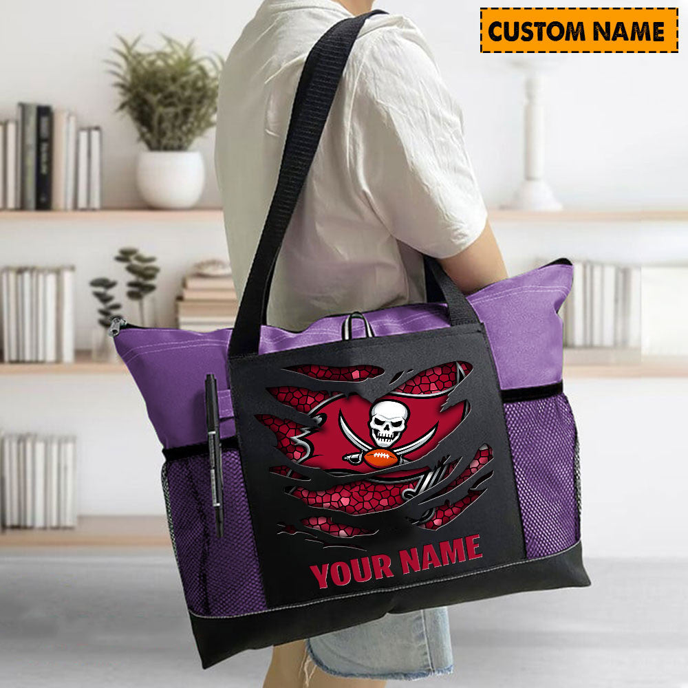 LIMITED EDITION - NEW CUSTOMIZED NFL10 TBB TAMPA BAY BUCCANEERS WATERPROOF TOTE BAG