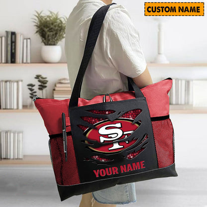 LIMITED EDITION - NEW CUSTOMIZED NFL11 SF49 SAN FRANCISCO 49ERS WATERPROOF TOTE BAG