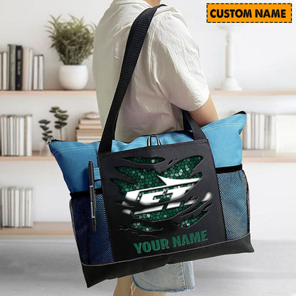 LIMITED EDITION - NEW CUSTOMIZED NFL25 NYJ NEW YORK JETS WATERPROOF TOTE BAG